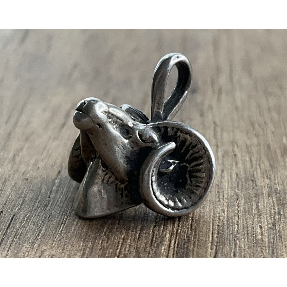 Vintage Sterling Silver Ram Charm